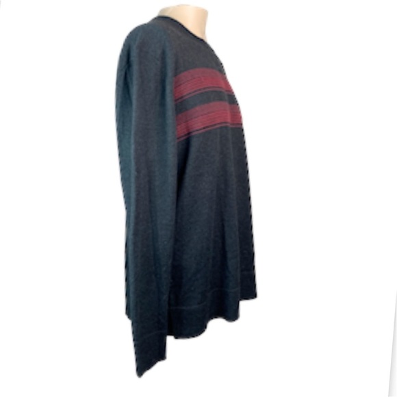 SmartWool Men's XL Sparwood Stripe Crew Sweater Charcoal Heather Maroon - Picture 3 of 11